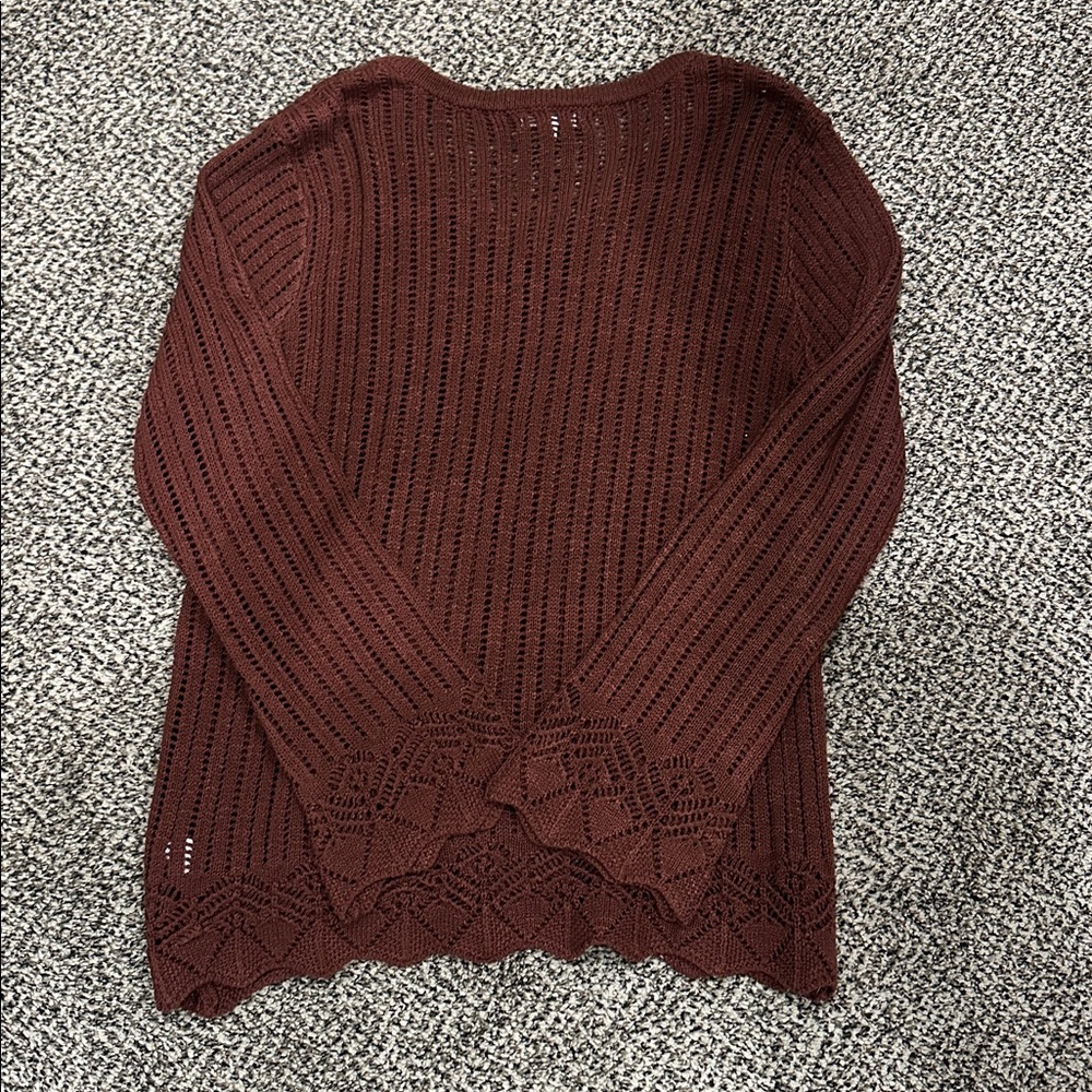 Maurices Women's V-Neck open Knit Sweater - Picture 4 of 5
